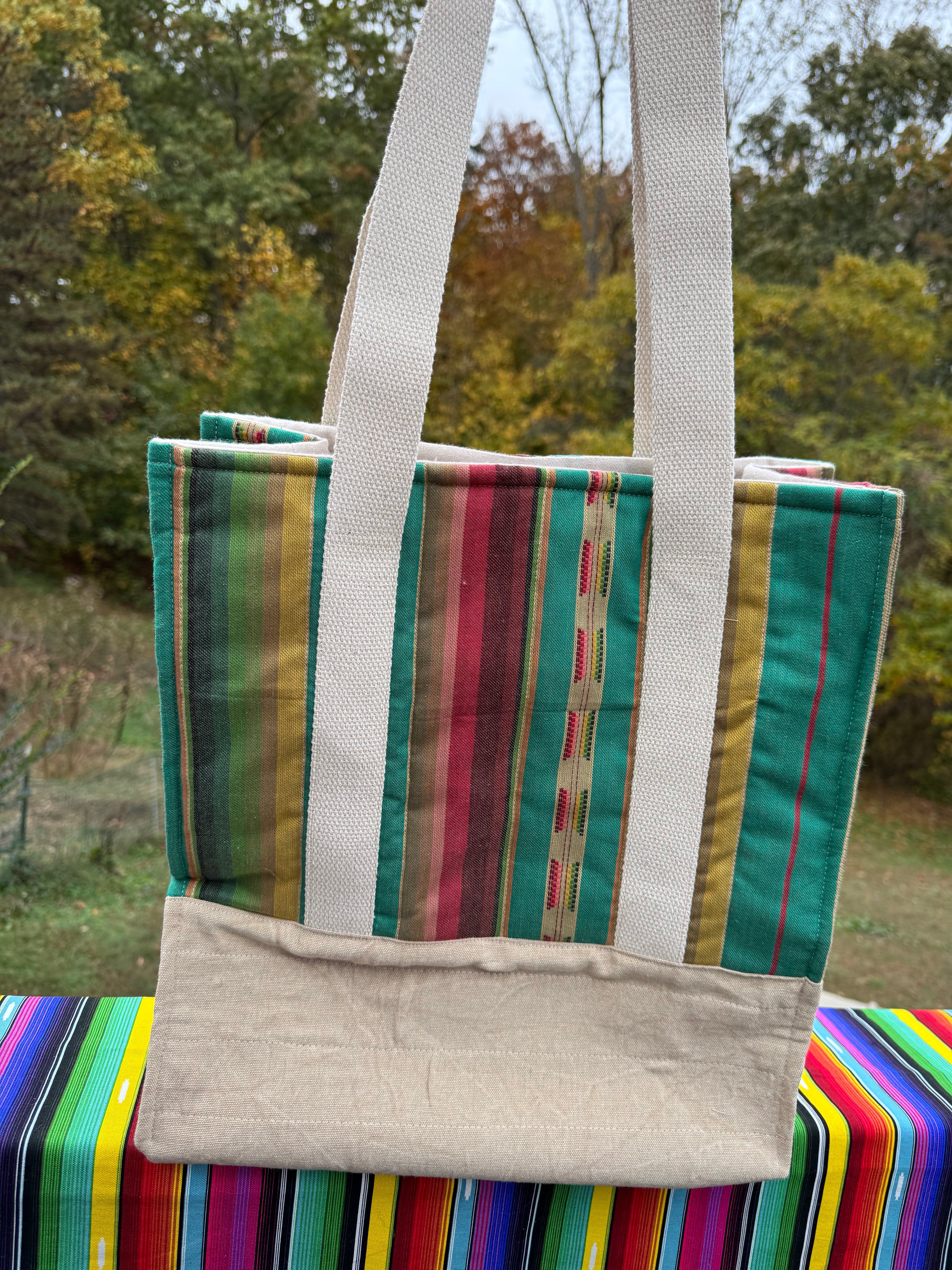 Santa Fe Two Pocket  - Large quilted tote -  shoulder strap