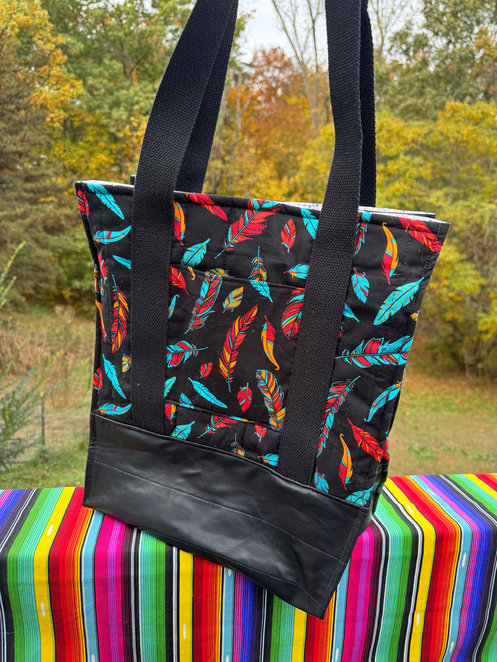 Santa Fe Two Pocket  - Large quilted tote -  shoulder strap