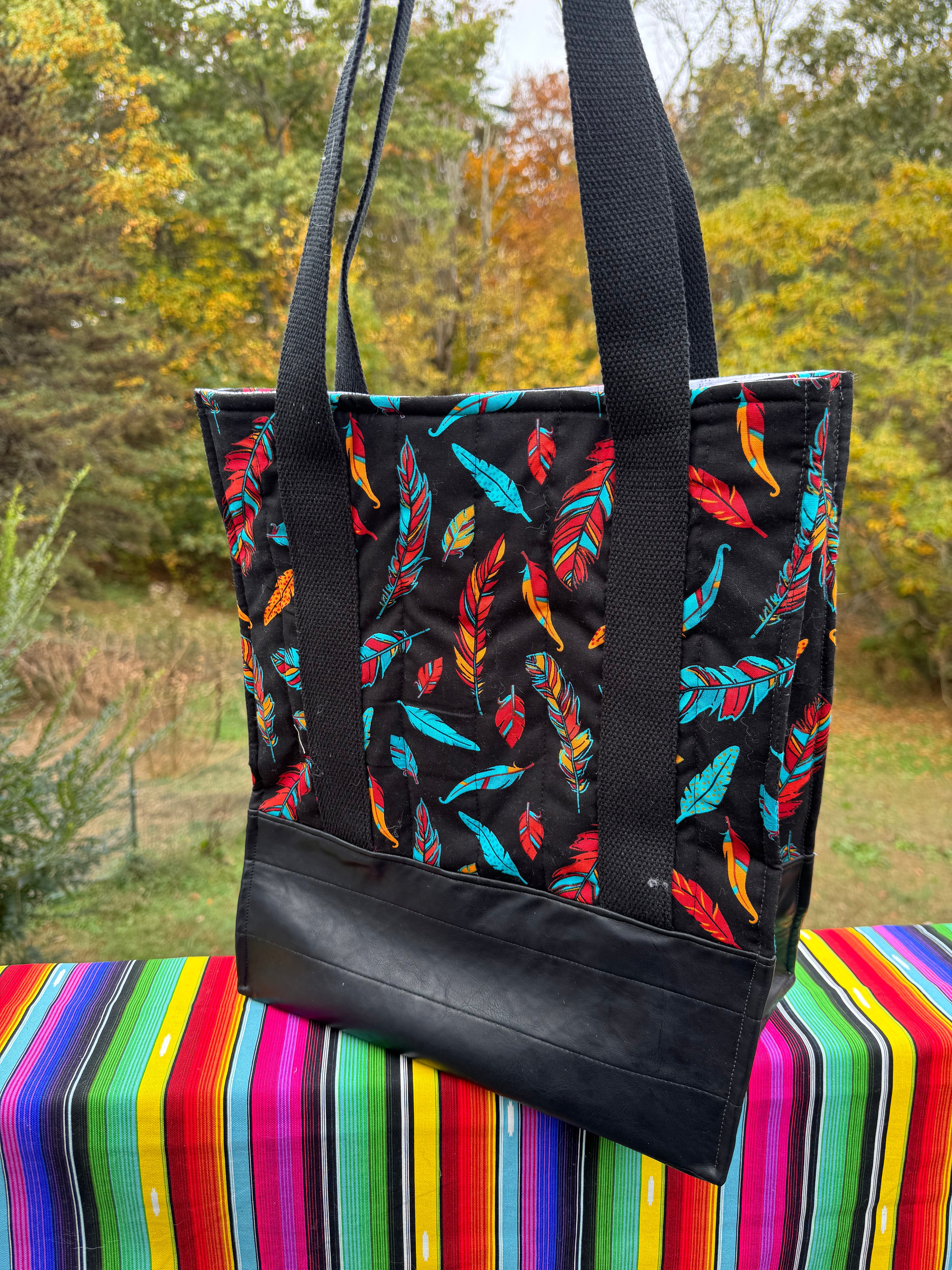 Santa Fe Two Pocket  - Large quilted tote -  shoulder strap