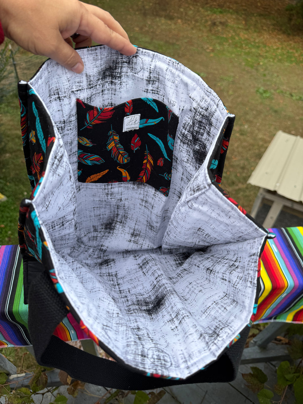 Santa Fe Two Pocket  - Large quilted tote -  shoulder strap