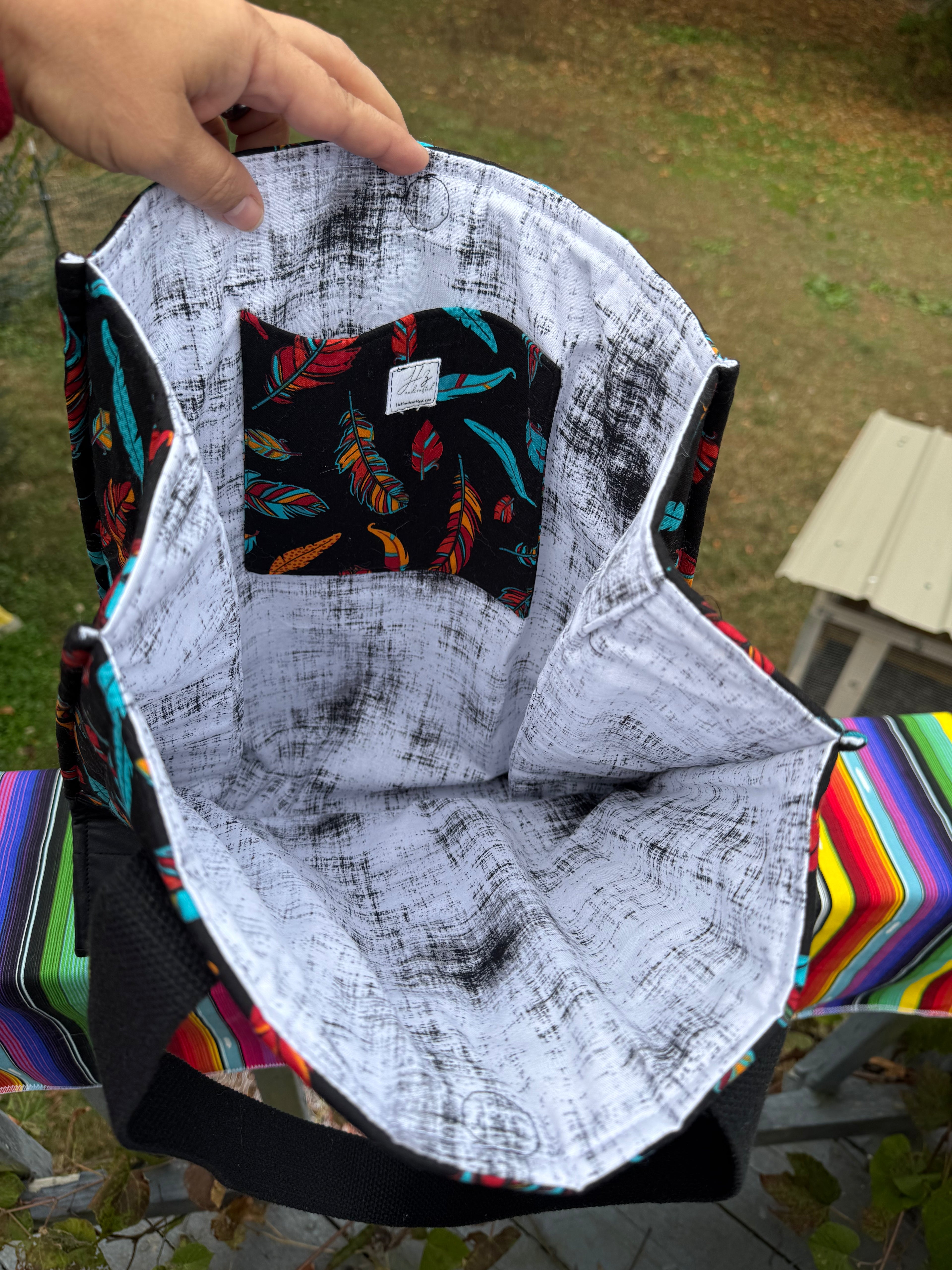 Santa Fe Two Pocket  - Large quilted tote -  shoulder strap