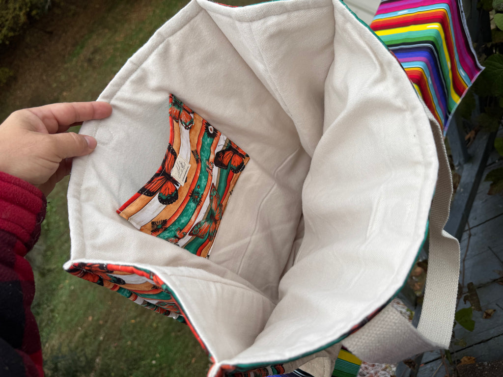 Santa Fe Two Pocket  - Large quilted tote -  shoulder strap