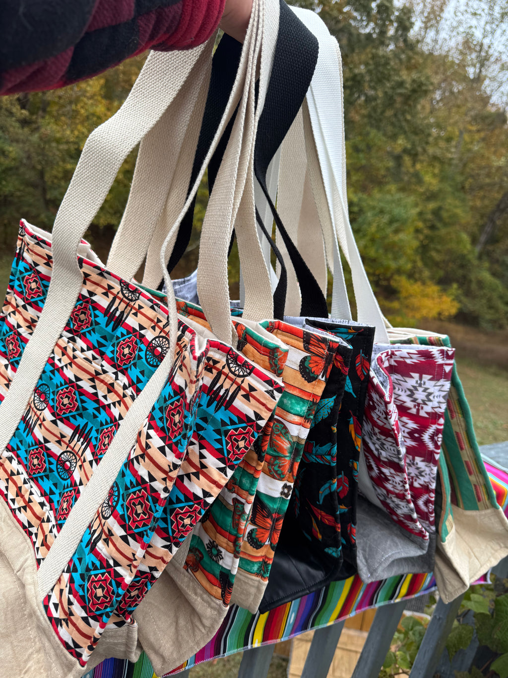 Santa Fe Two Pocket  - Large quilted tote -  shoulder strap