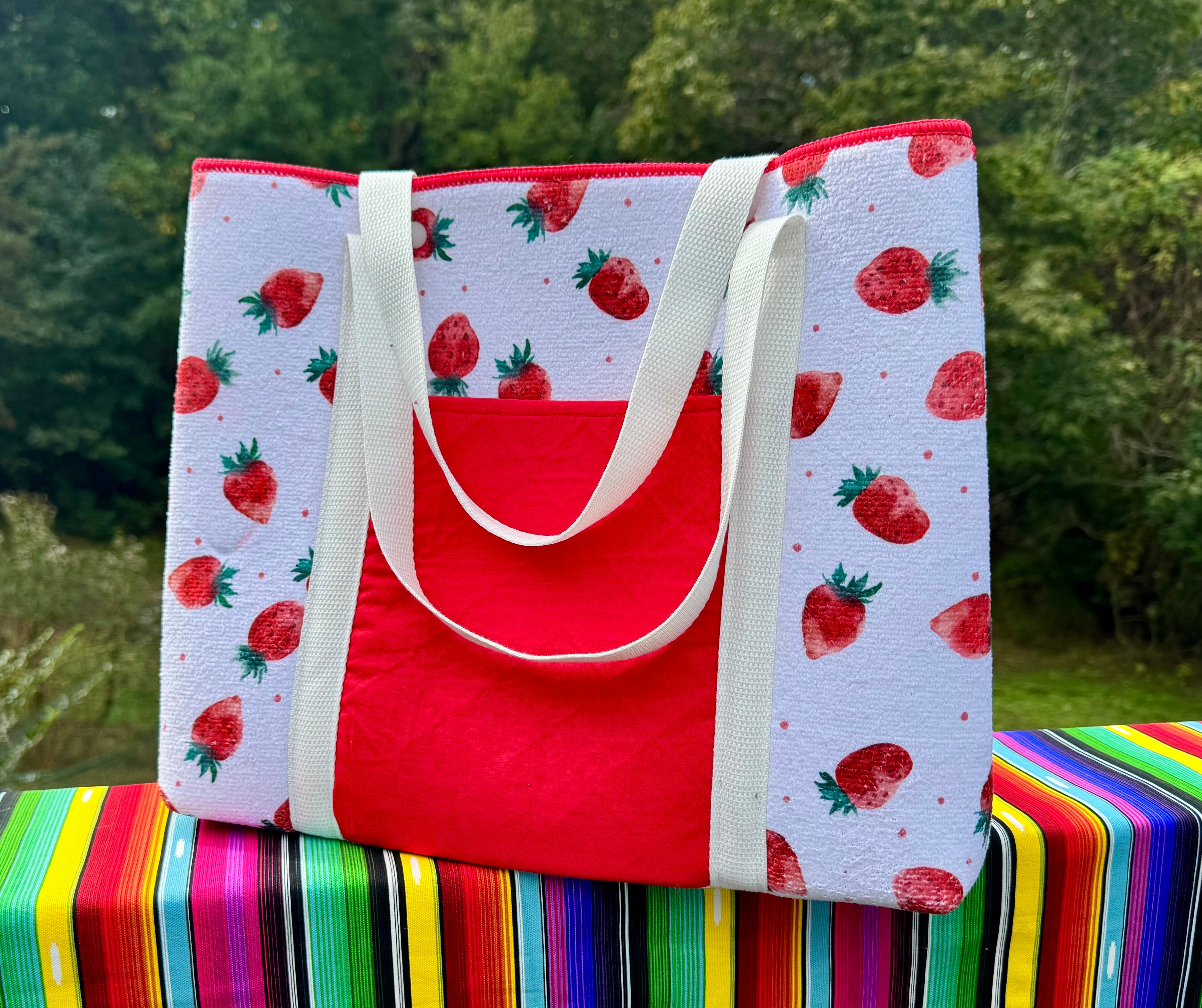 Two Pocket  - Medium tote -  shoulder strap