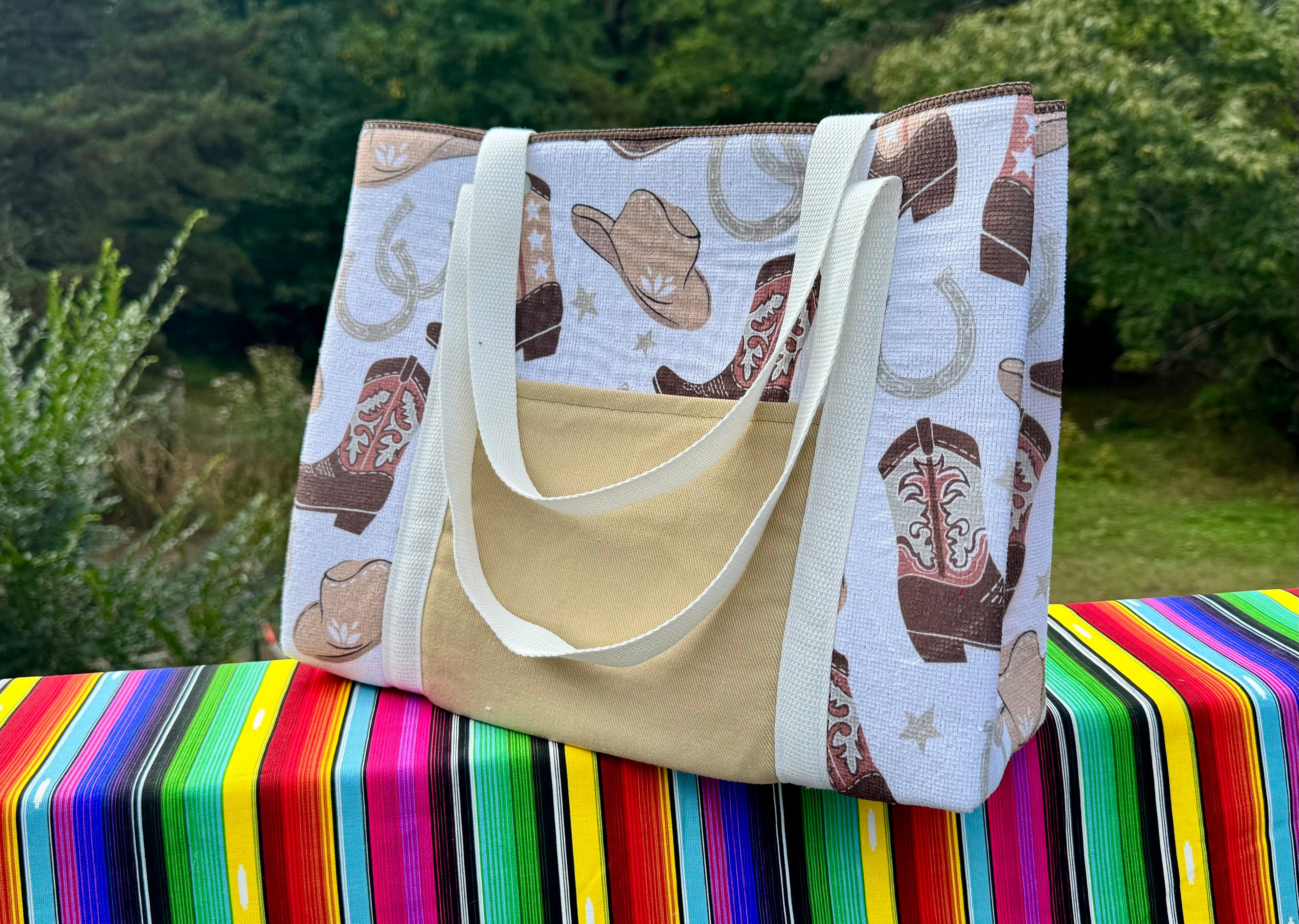 Two Pocket  - Medium tote -  shoulder strap