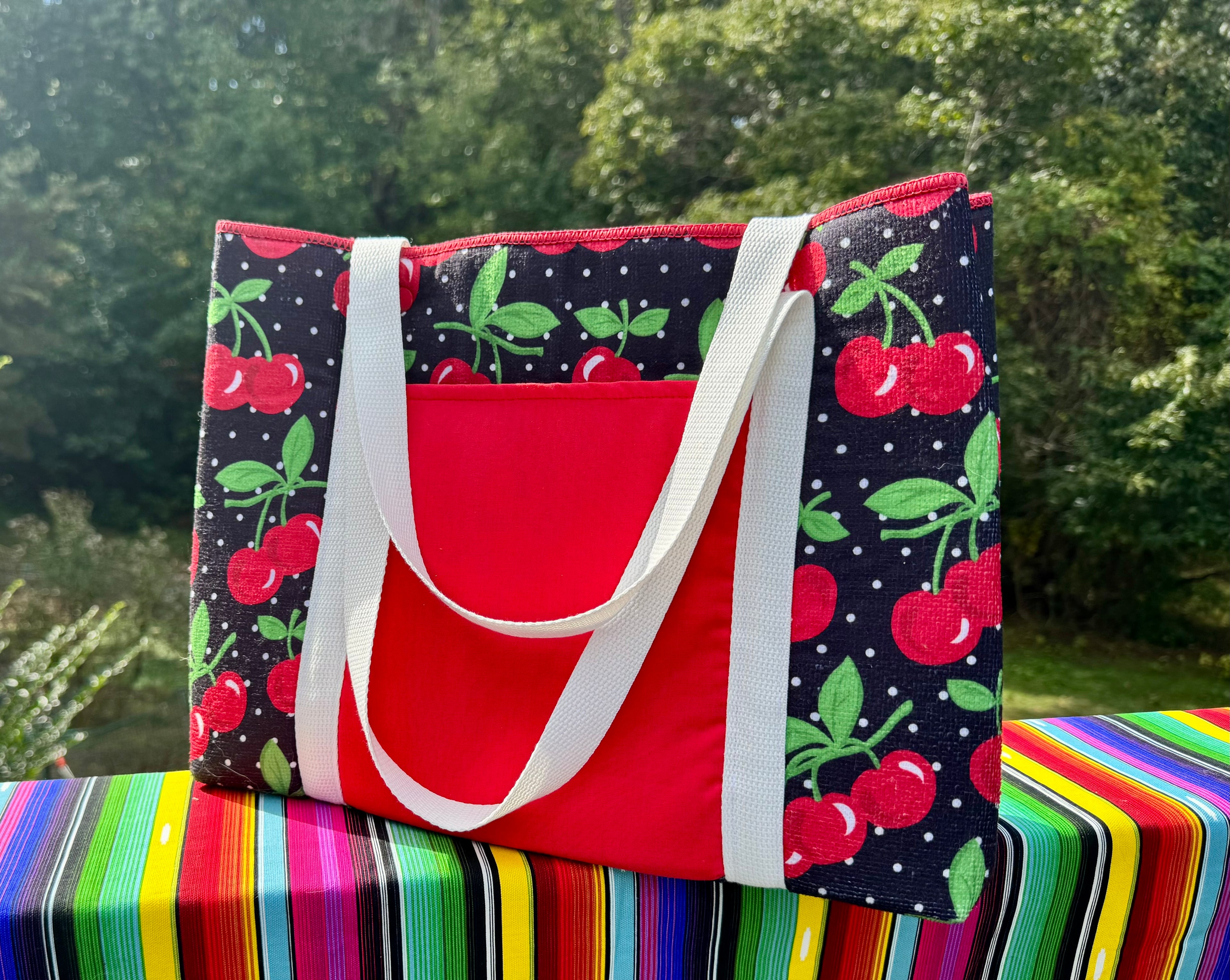 Two Pocket  - Medium tote -  shoulder strap